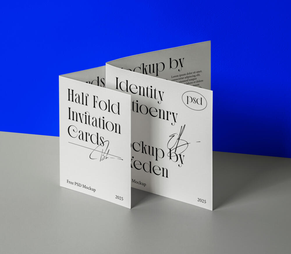 Half Fold Event Cards Brochure psd Mockup