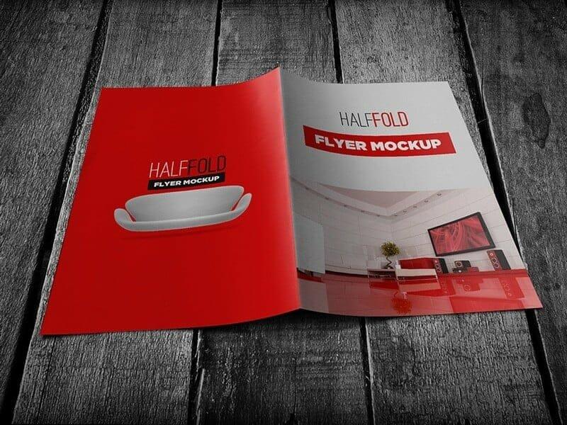 Half Fold Flyer Mockup