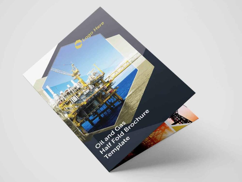 Half Fold Oil And Gas Brochure Template