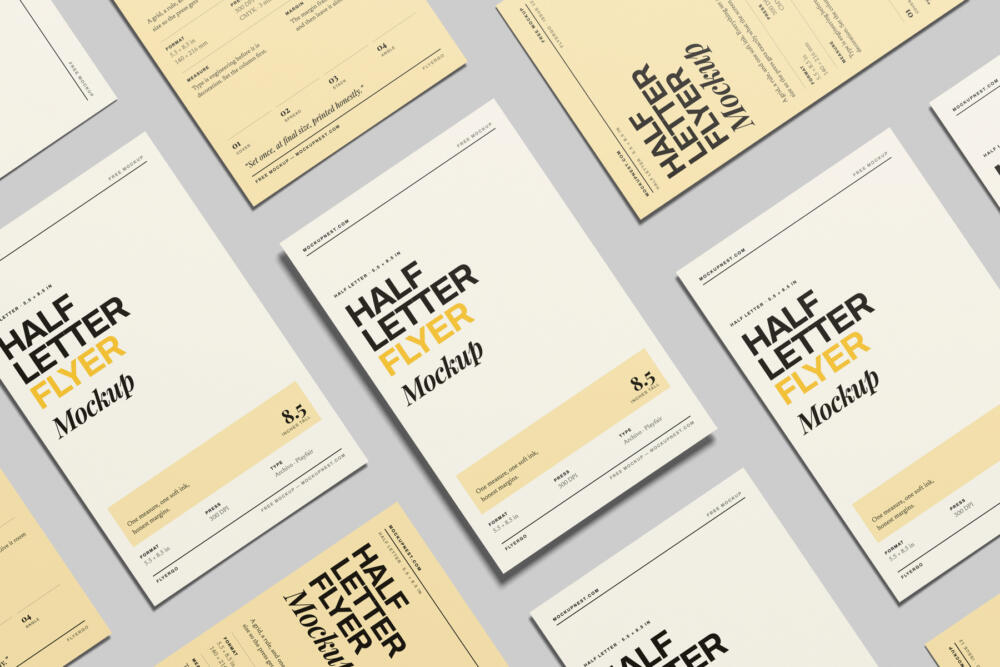 Half Letter Flyer Mockup