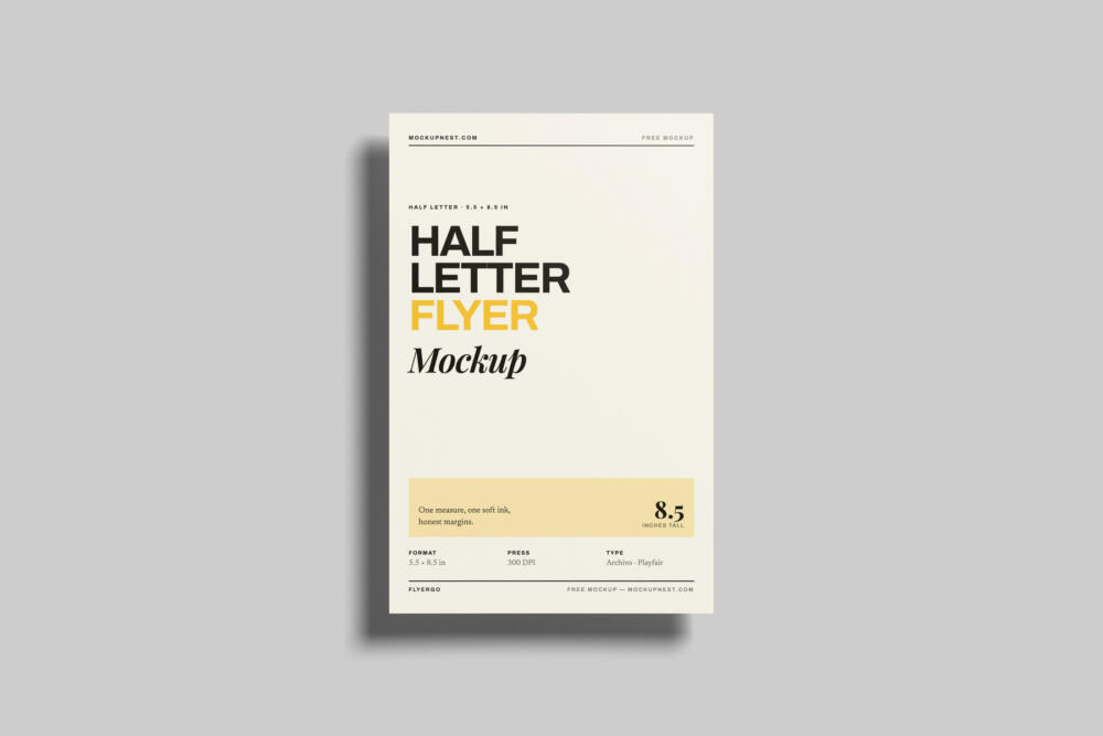 Half Letter Handbill Mockup