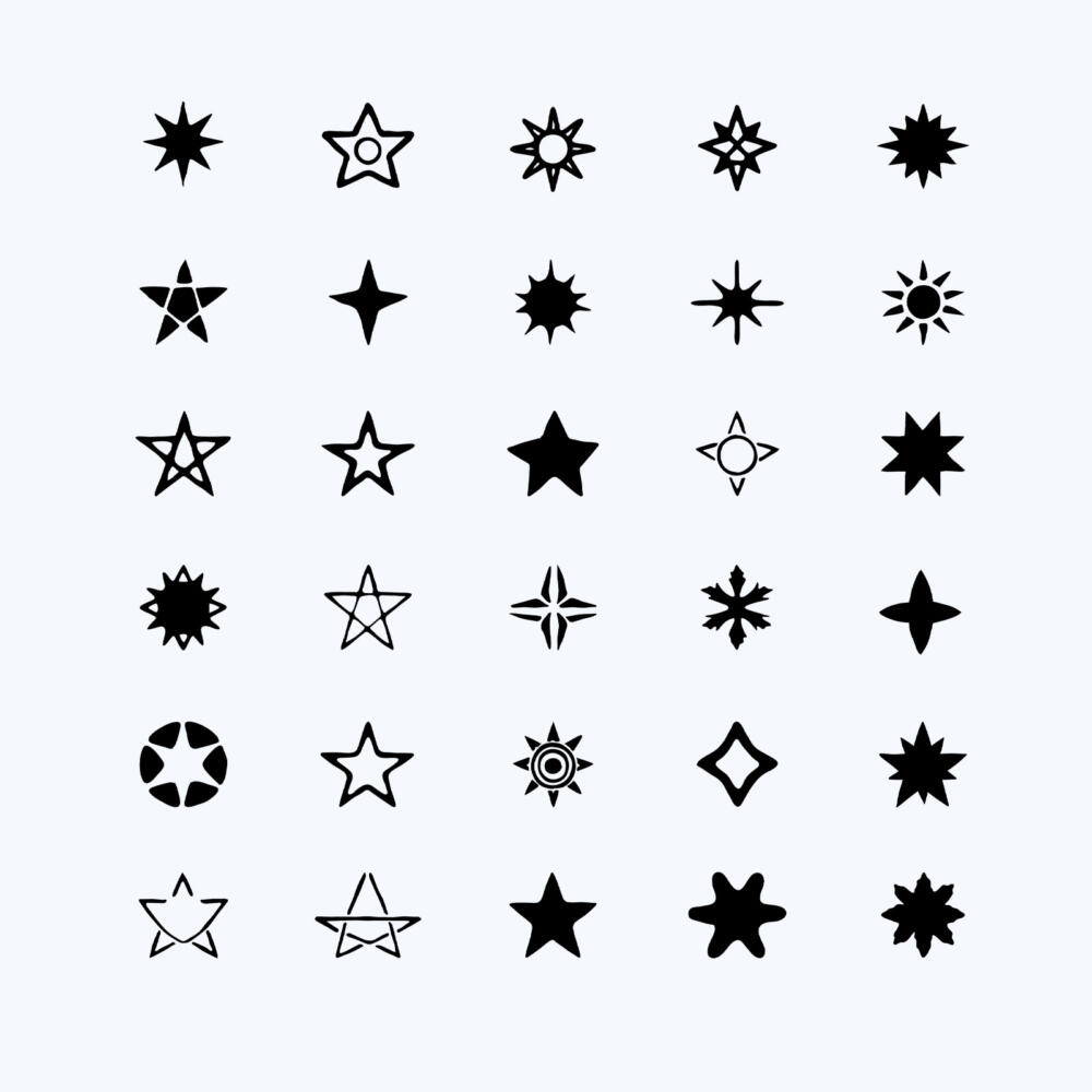 Hand Drawn Style Vector Stars Pack