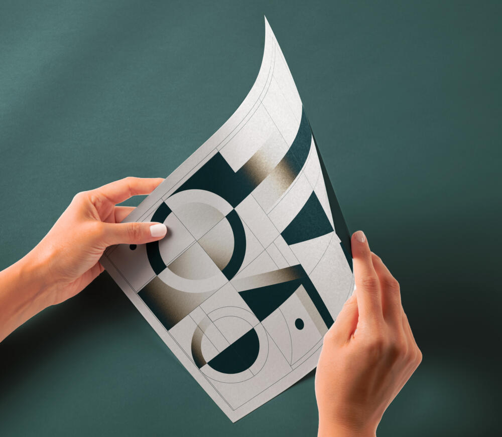 Hand Holding Glossy Psd Paper Mockup