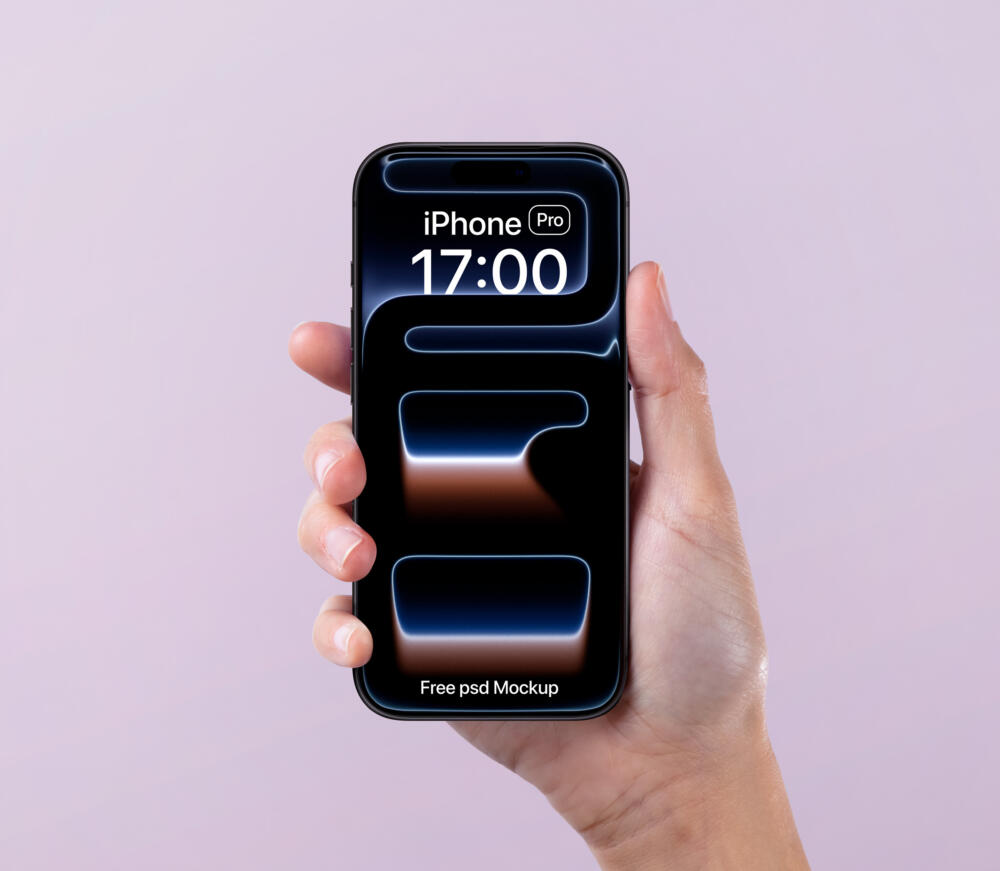 Hand Holding iPhone 17 Pro Psd Mockup