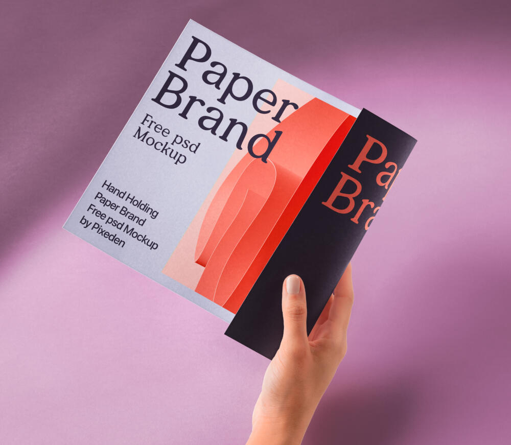 Hand Holding Paper Brand Psd Mockup