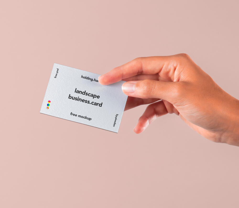 Hand Holding Psd Business Card Mockup 4