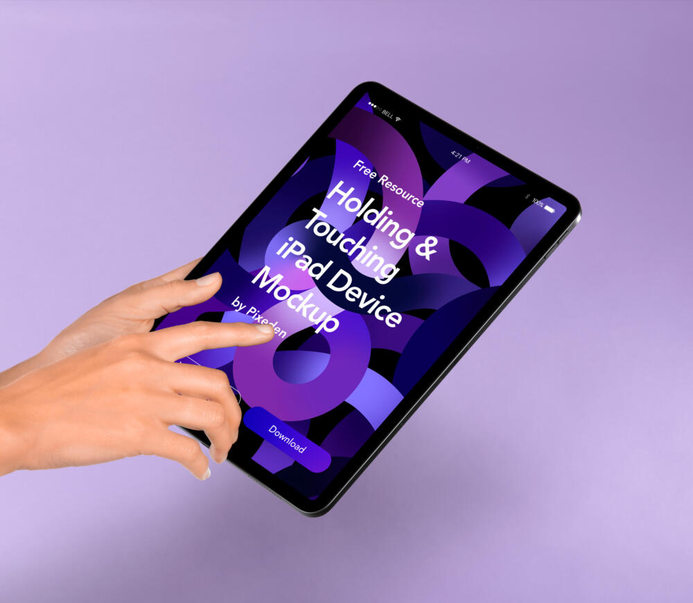 Hand Holding Psd iPad Tablet Mockup