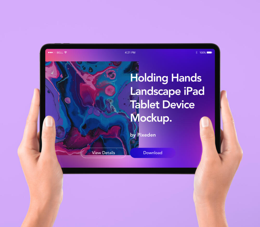 Hand Holding Tablet iPad Psd Mockup