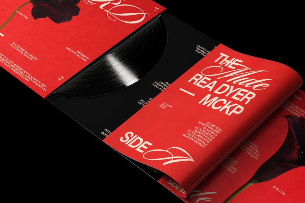 Hand Holding Vinyl Record Cover Mockup Front View | Mockup store