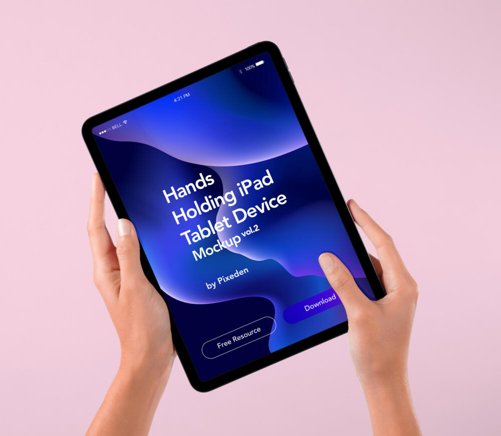 Hands Holding Psd iPad Mockup Device