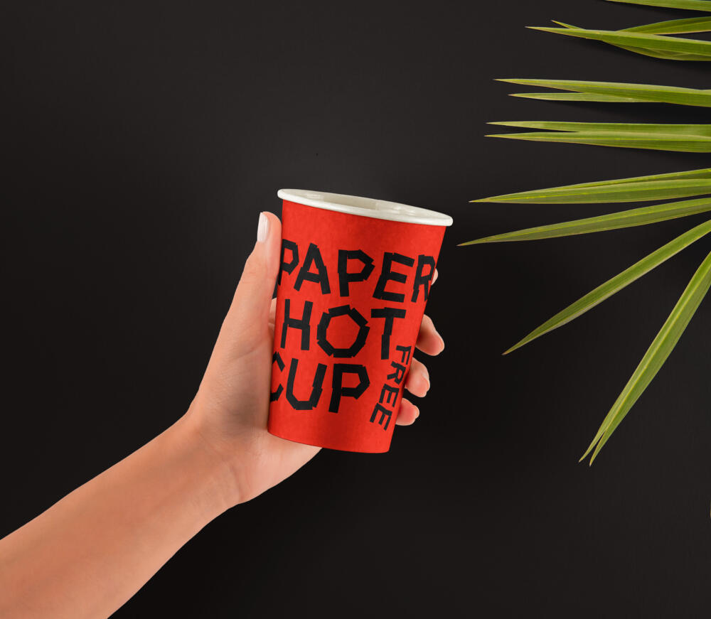 Hands Holding Psd Paper Hot Cup Mockup