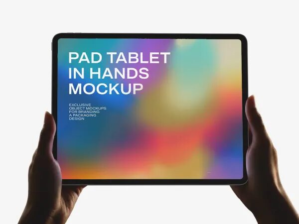 Hands Holding Tablet Mockup — App UI Showcase (PSD)