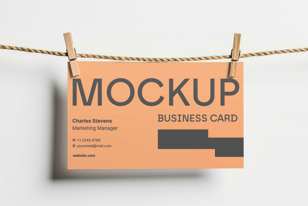Hanging Business Card Mockup