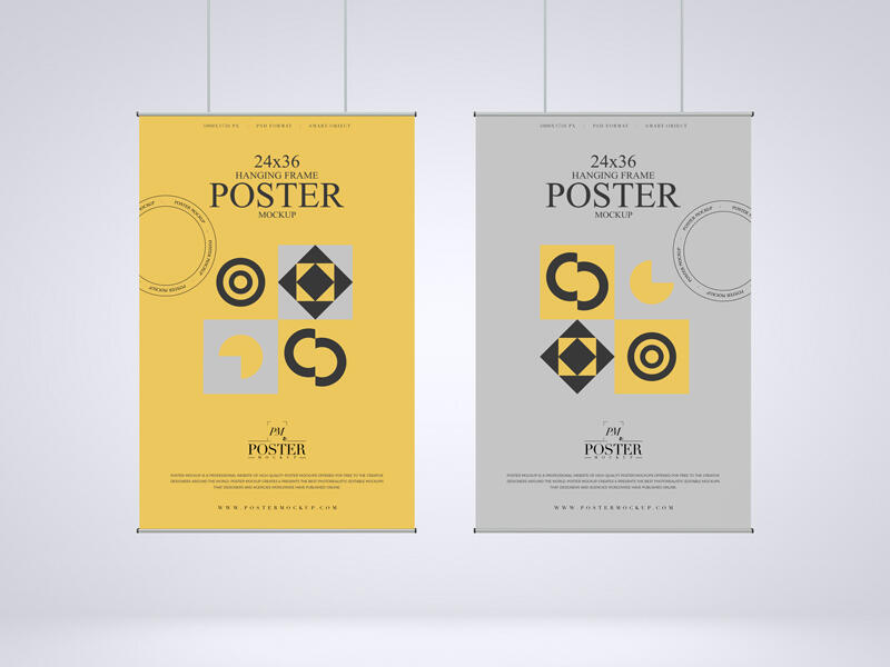 Hanging Frame 24x36 Poster Mockup