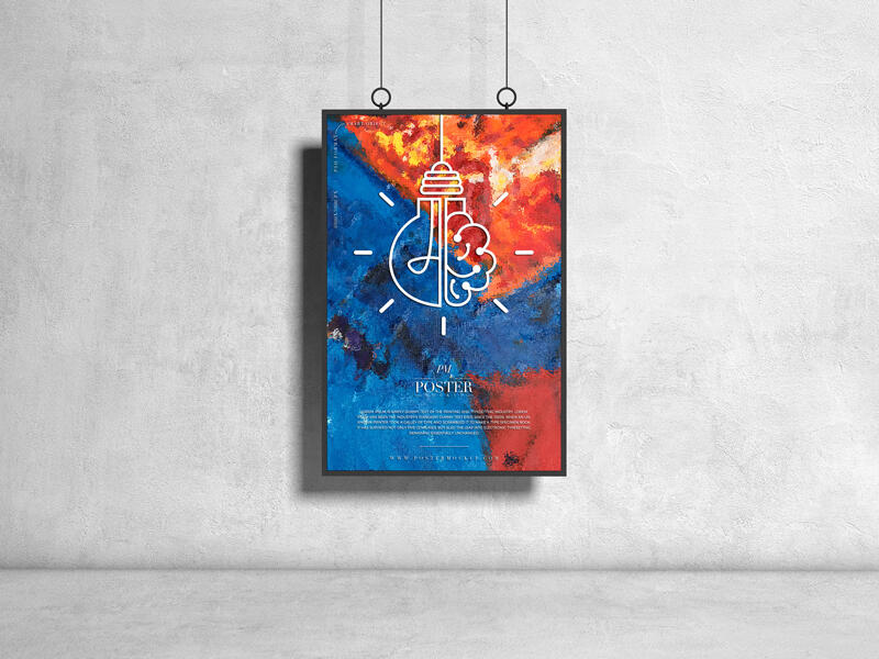 Key Chain Psd Mockup Hanging PSD Poster Mockup Design