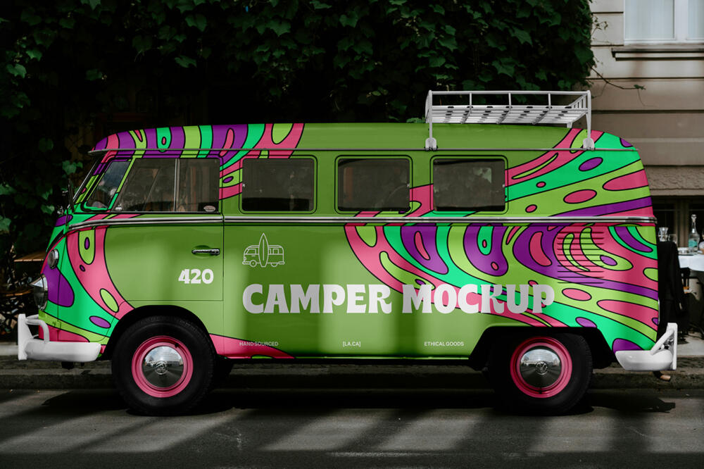 Hippie Camper PSD Mockup