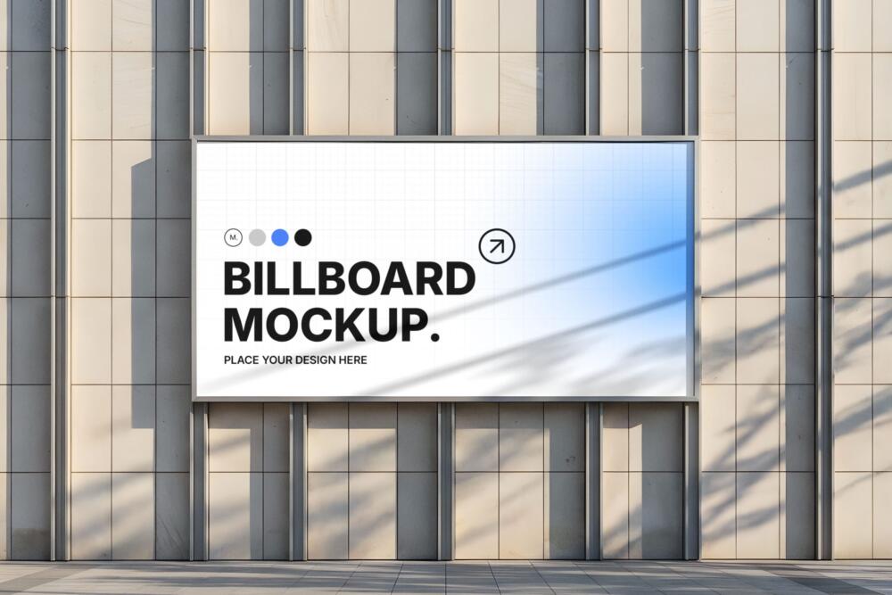 Horizontal Outdoor Billboard Mockup on Building
