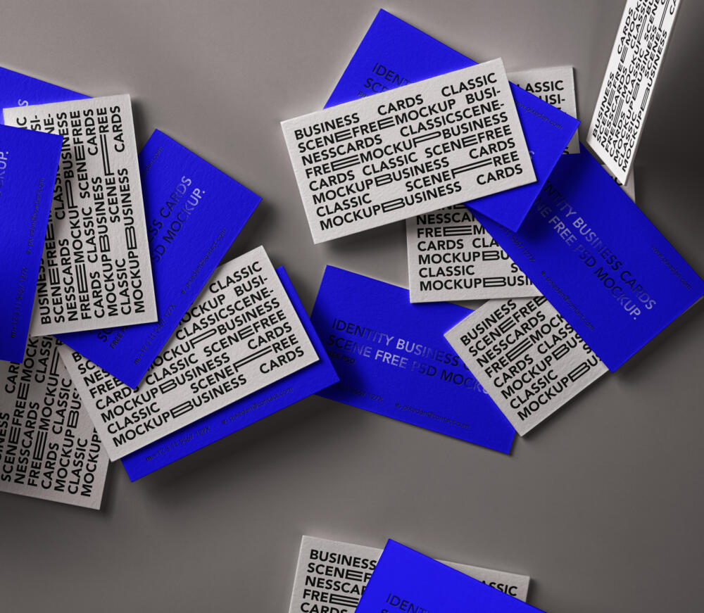 Identity Scene Psd Business Cards Mockup