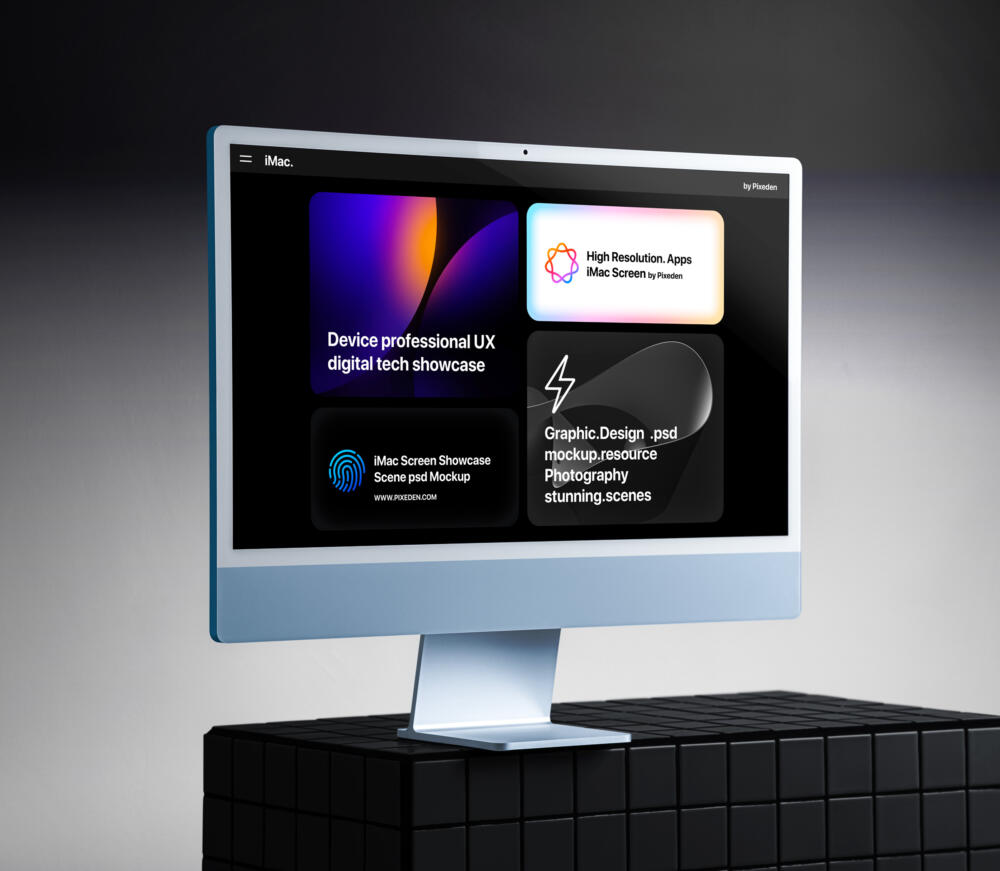 iMac Showcase Screen Scene Psd Mockup