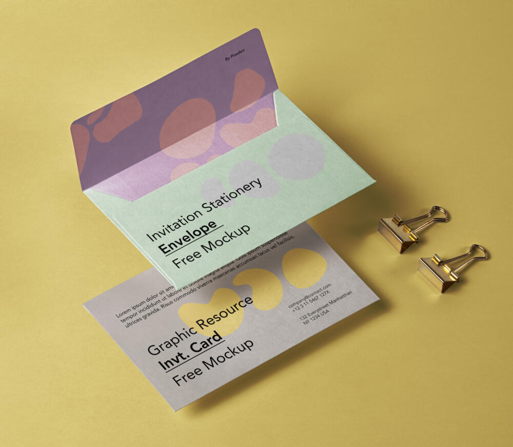 Invitation Psd Envelope Mockup Set