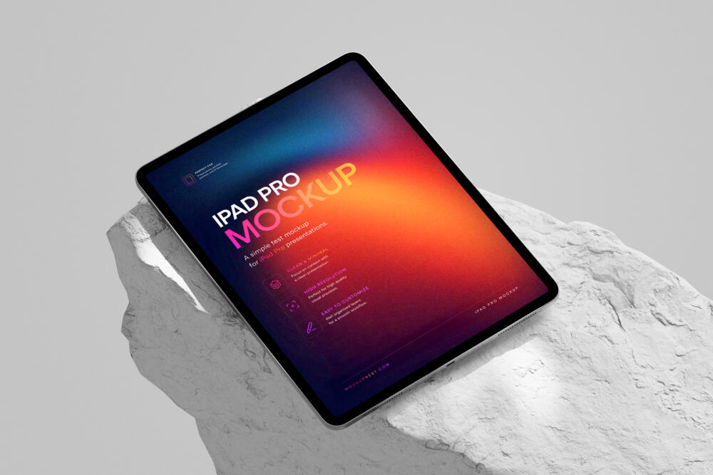 iPad Pro Mockup On Rock