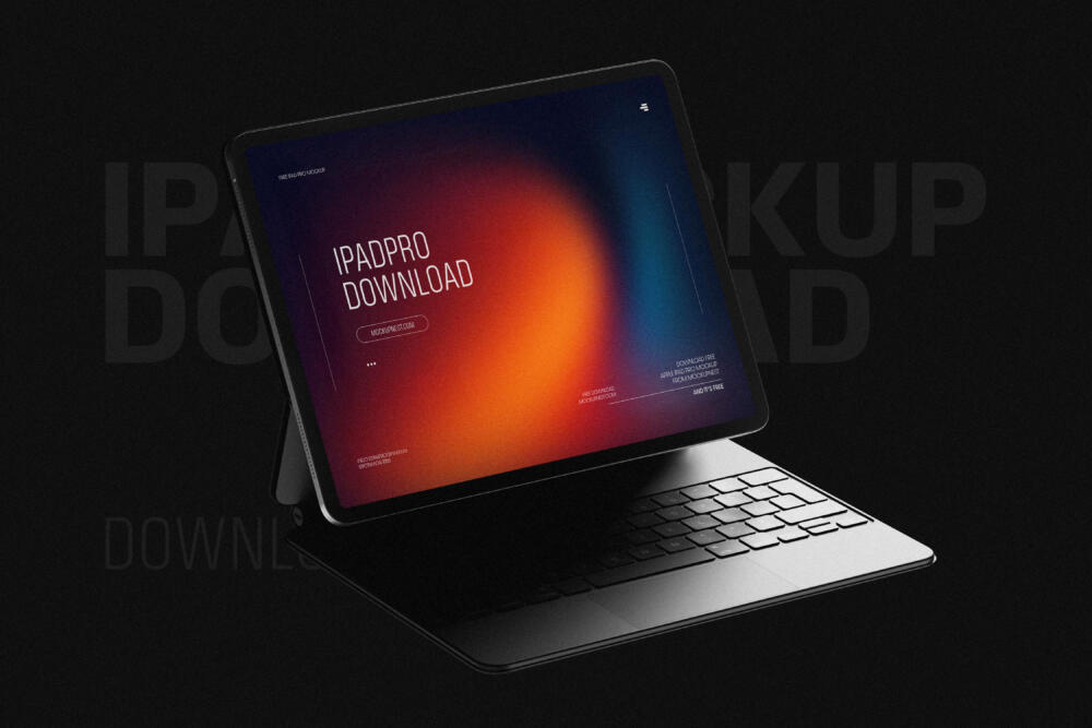 iPad Pro Mockup With Magic Keyboard