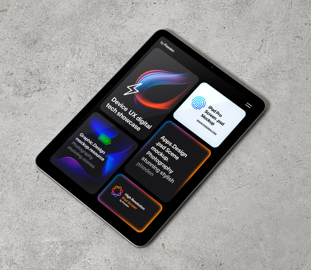 iPad Pro Showcase Screen Scene Psd Mockup