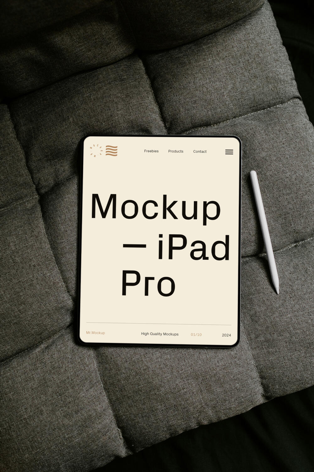 iPad Pro with Pencil Mockup