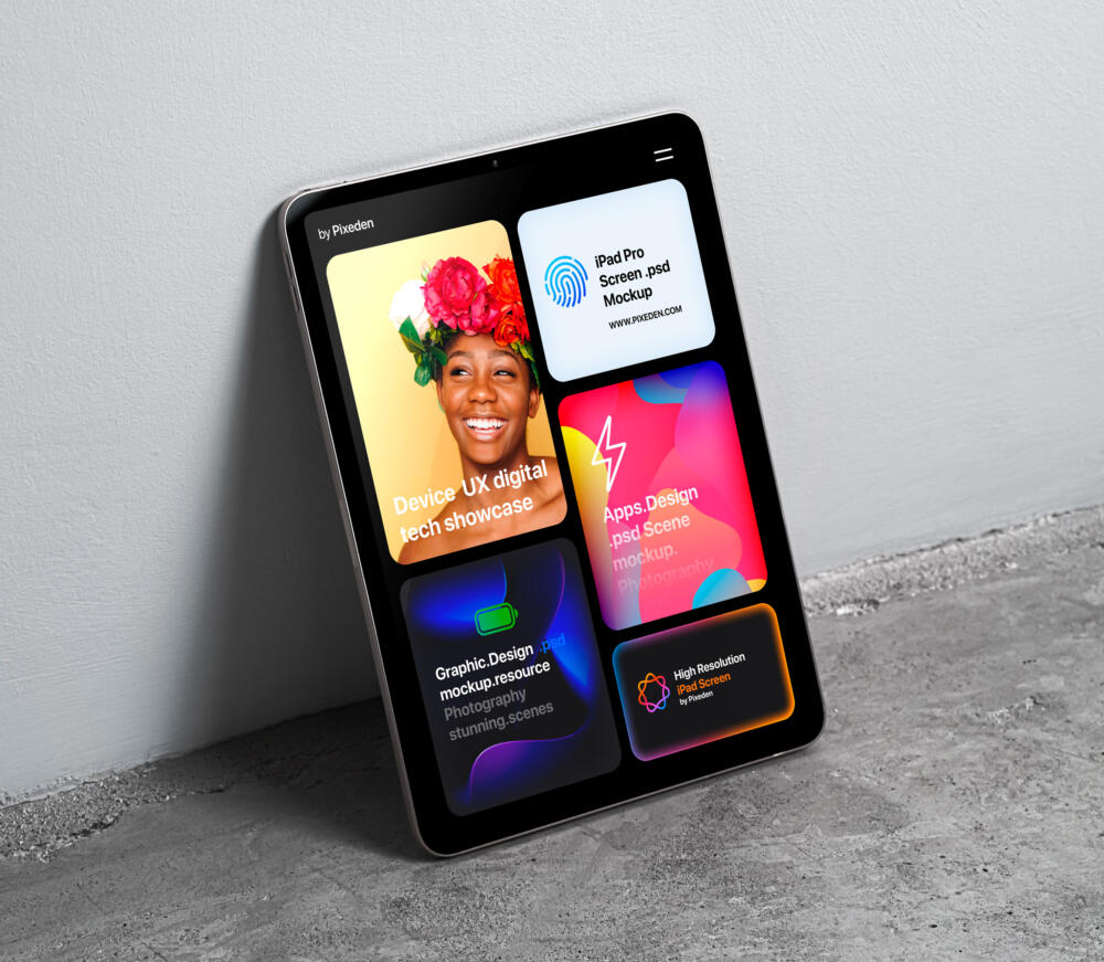 iPad Screen Showcase Scene Psd Mockup