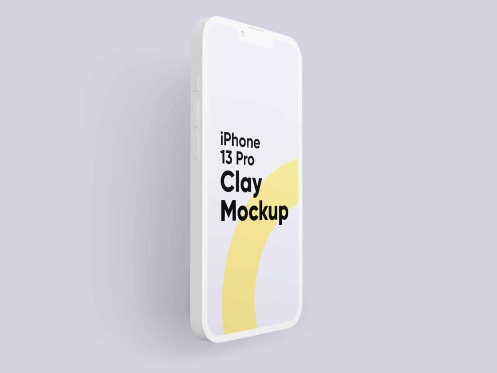 IPhone 13 Pro Clay Mockups Right Angle View