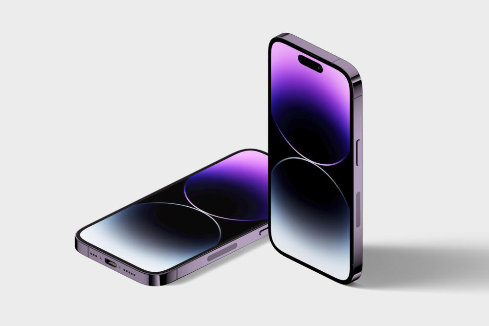 Iphone 14 Pro On White Background V12 Isometric