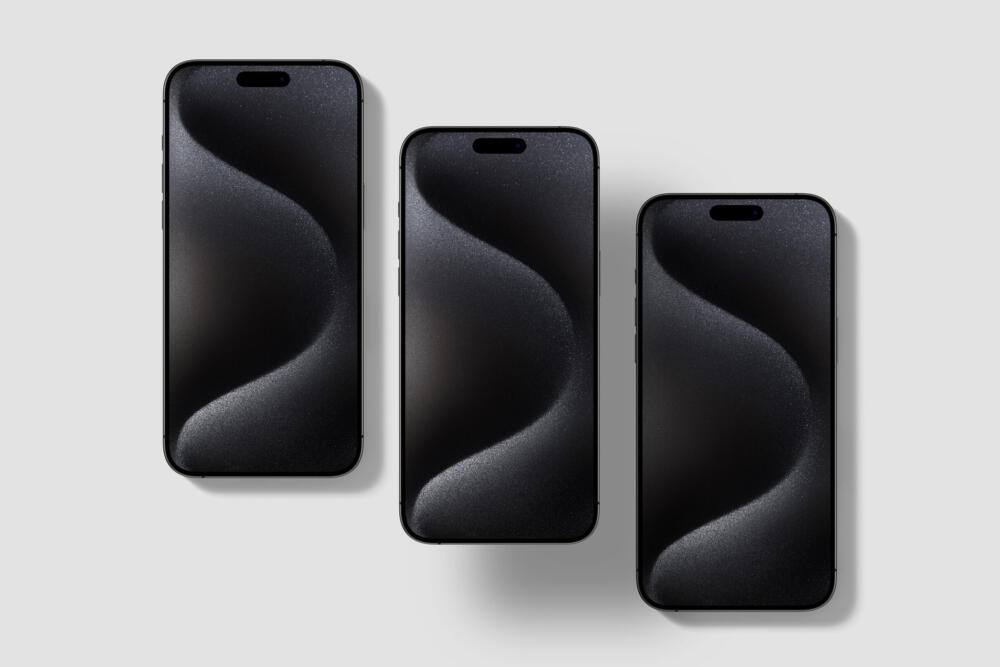 Iphone 15 Pro On White Background Top View