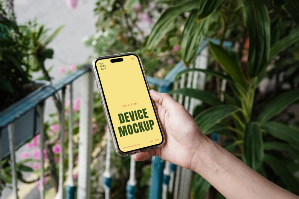 iPhone 16 Pro in Hand PSD Mockup