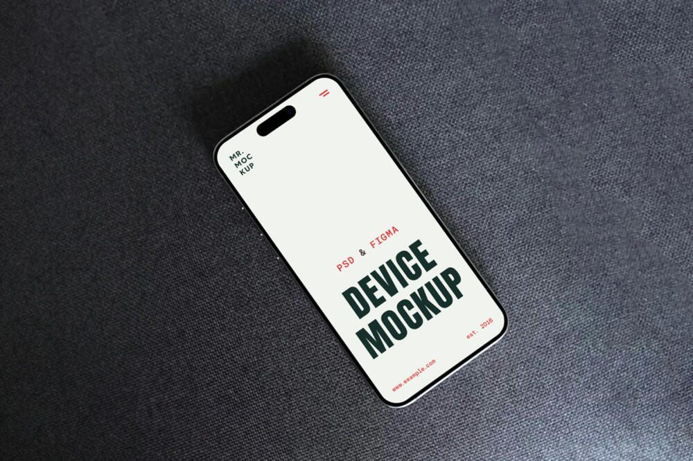 iPhone 16 Pro on Sofa Mockup