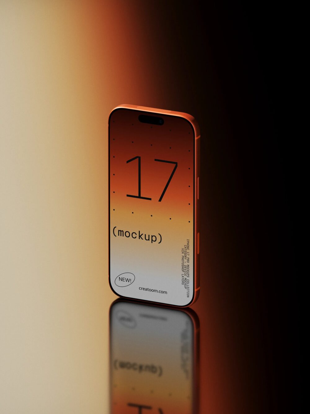 Iphone 17 Pro Mockup On Gradient Background Front View | Mockup store