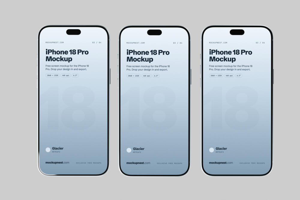 iPhone 18 Pro Mockup Front View