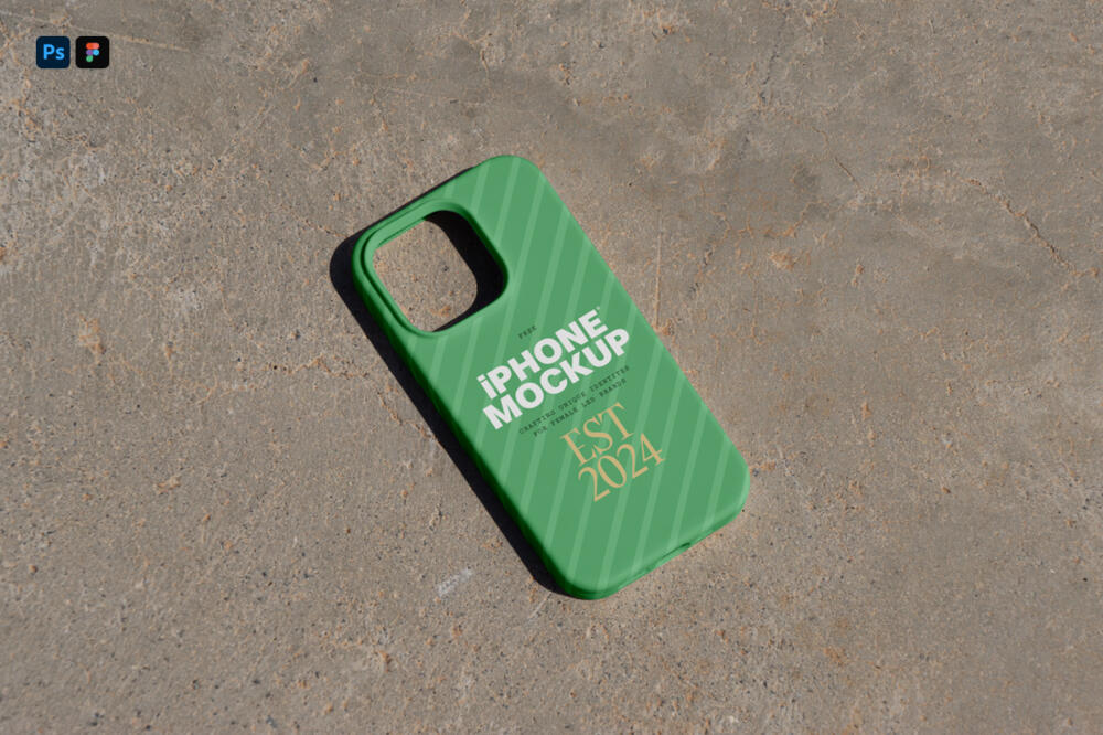 iPhone Case on Path Mockup