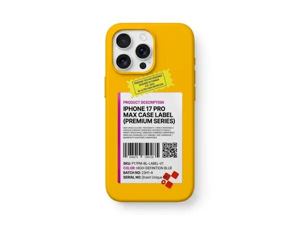 Iphone Case With Shipping Label Mockup — Back View (PSD)