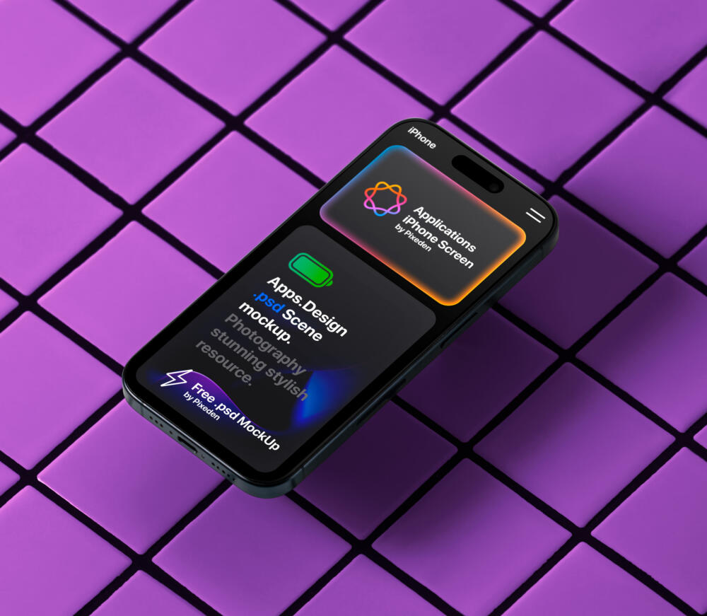 iPhone Pro Scene Showcase Screen Psd Mockup