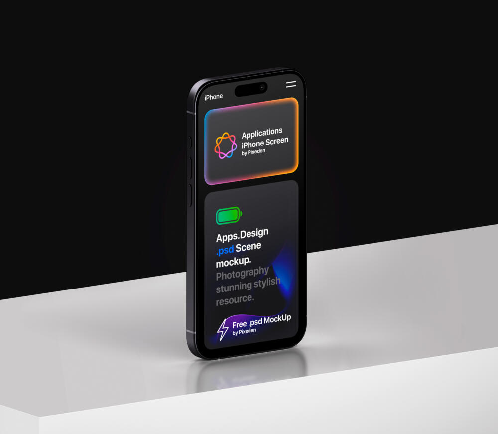 iPhone Pro Showcase App Screen Psd Mockup