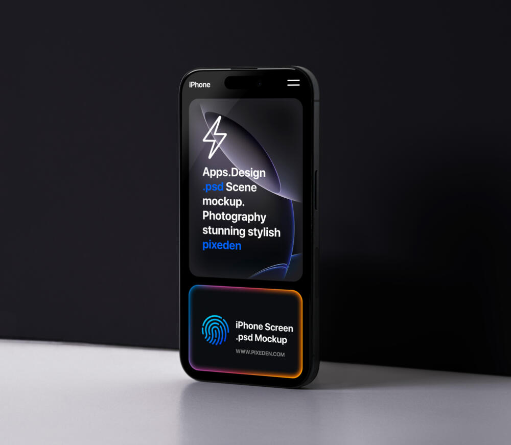 iPhone Pro Showcase Screen Psd Mockup
