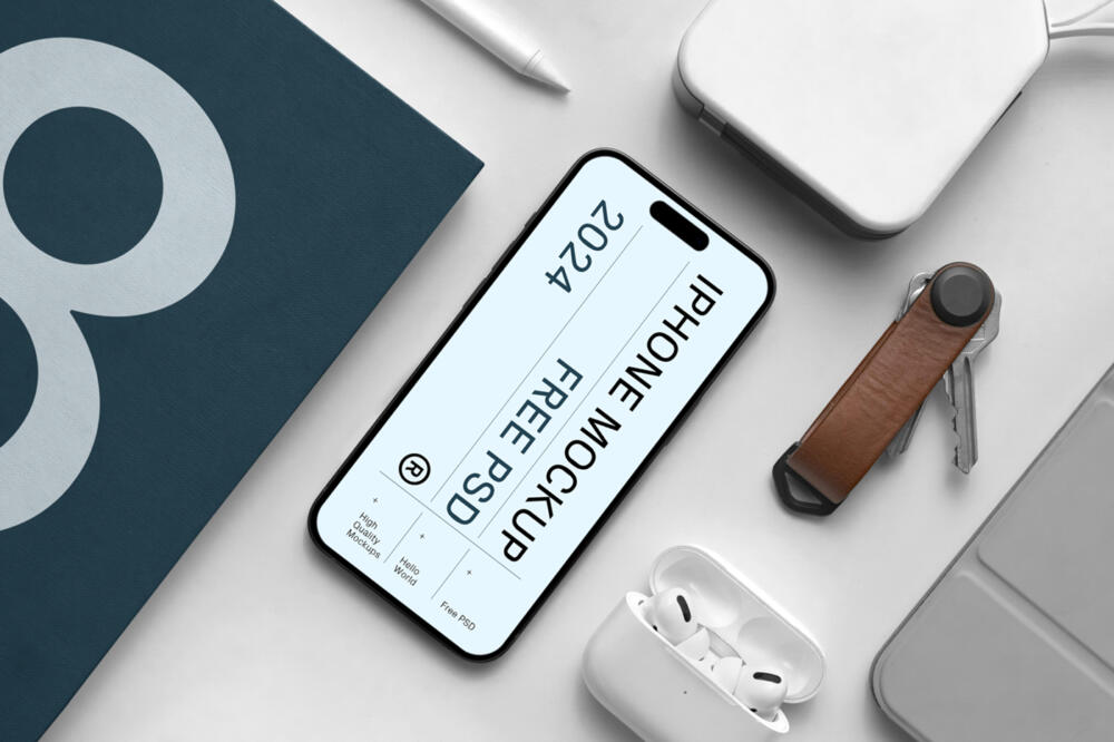 iPhone Pro with Book Mockup