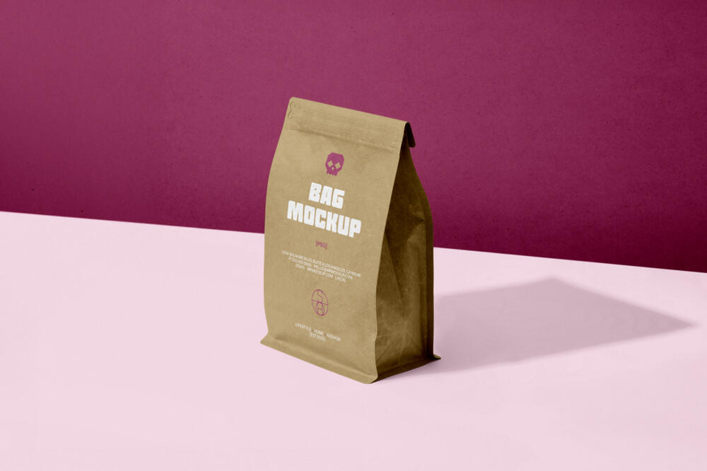 Kraft Coffee Bag PSD Mockup