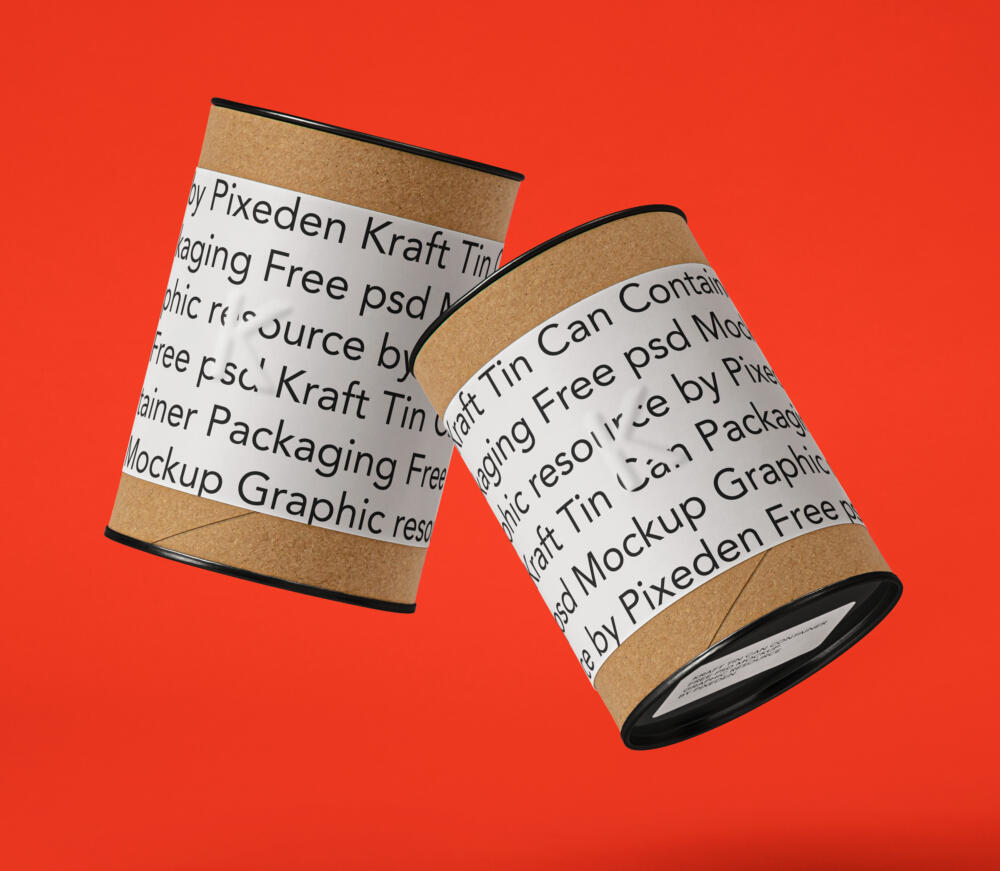 Kraft Container Tin Can Psd Mockup