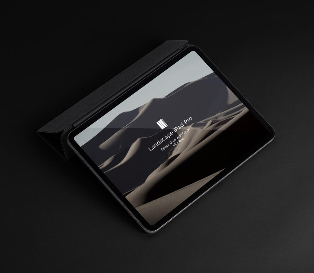 Landscape Cover Psd iPad Pro Mockup