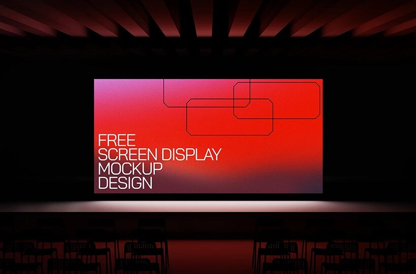 Large Screen Display Mockup, PSD