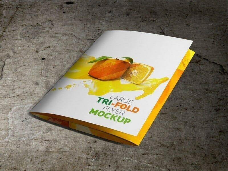 Large Trifold Brochure Mockup