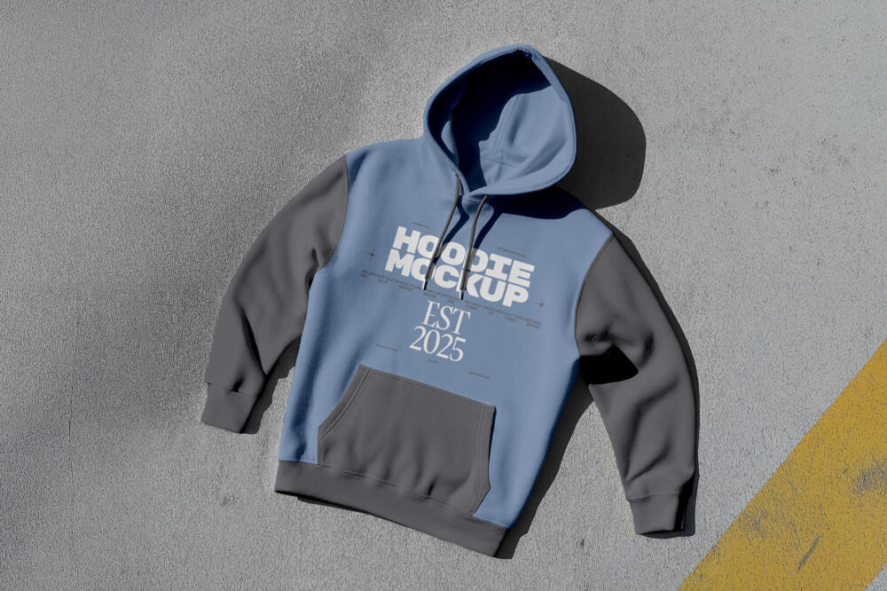 Laying Hoodie Mockup