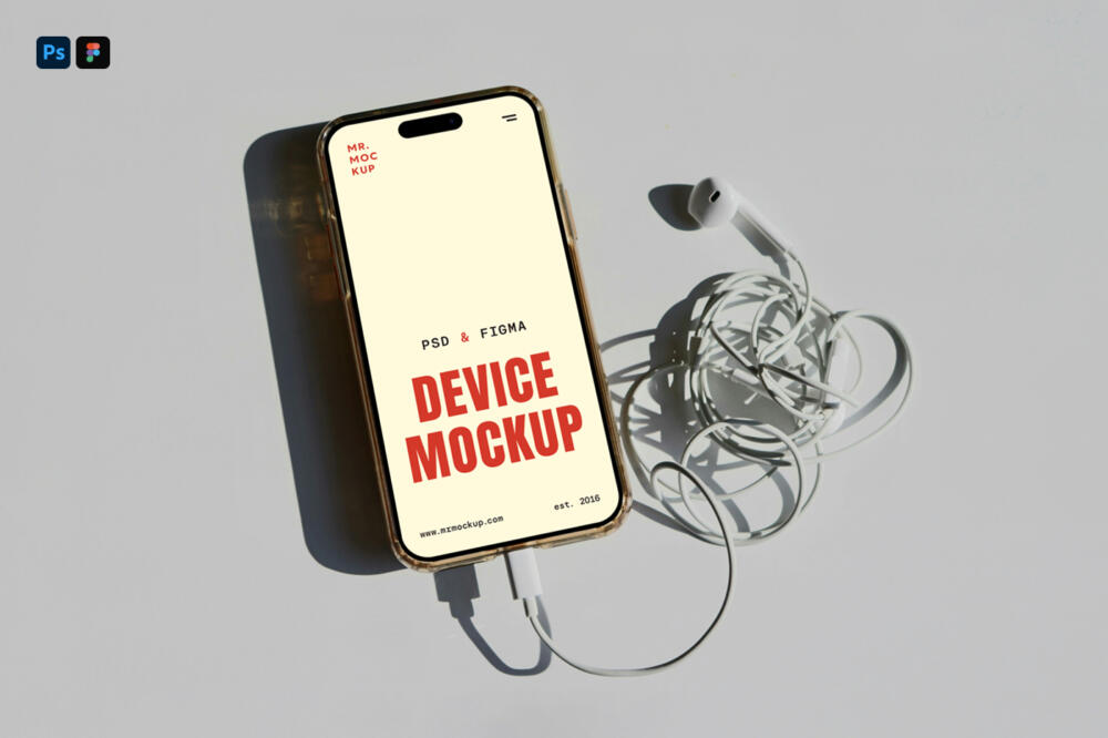 Laying iPhone 16 Pro Mockup
