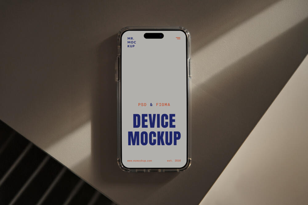 Laying iPhone 16 Pro on Table Mockup